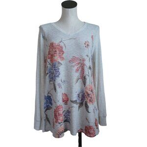 Soft Surroundings Pullover Floral Ribbed Knit Size‎ Medium